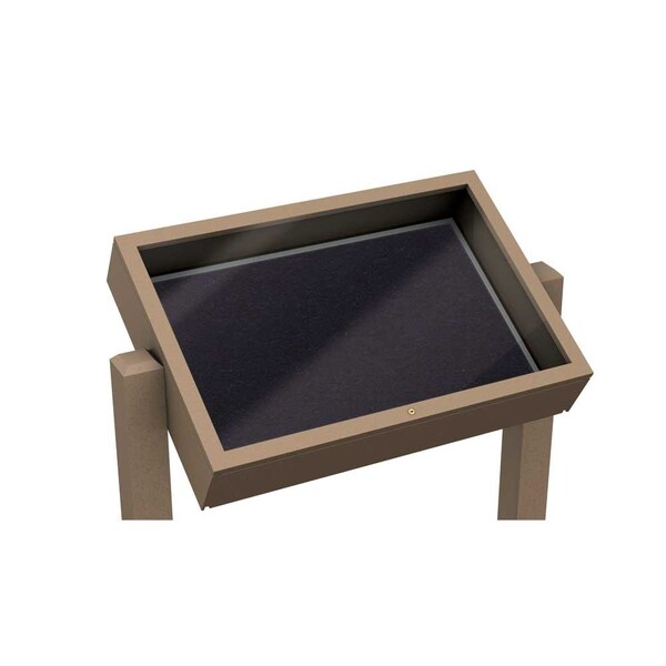 Outdoor Enclosed Combo Board, 48"x36", Brnz Frame/Wht Porc & Medium Grey